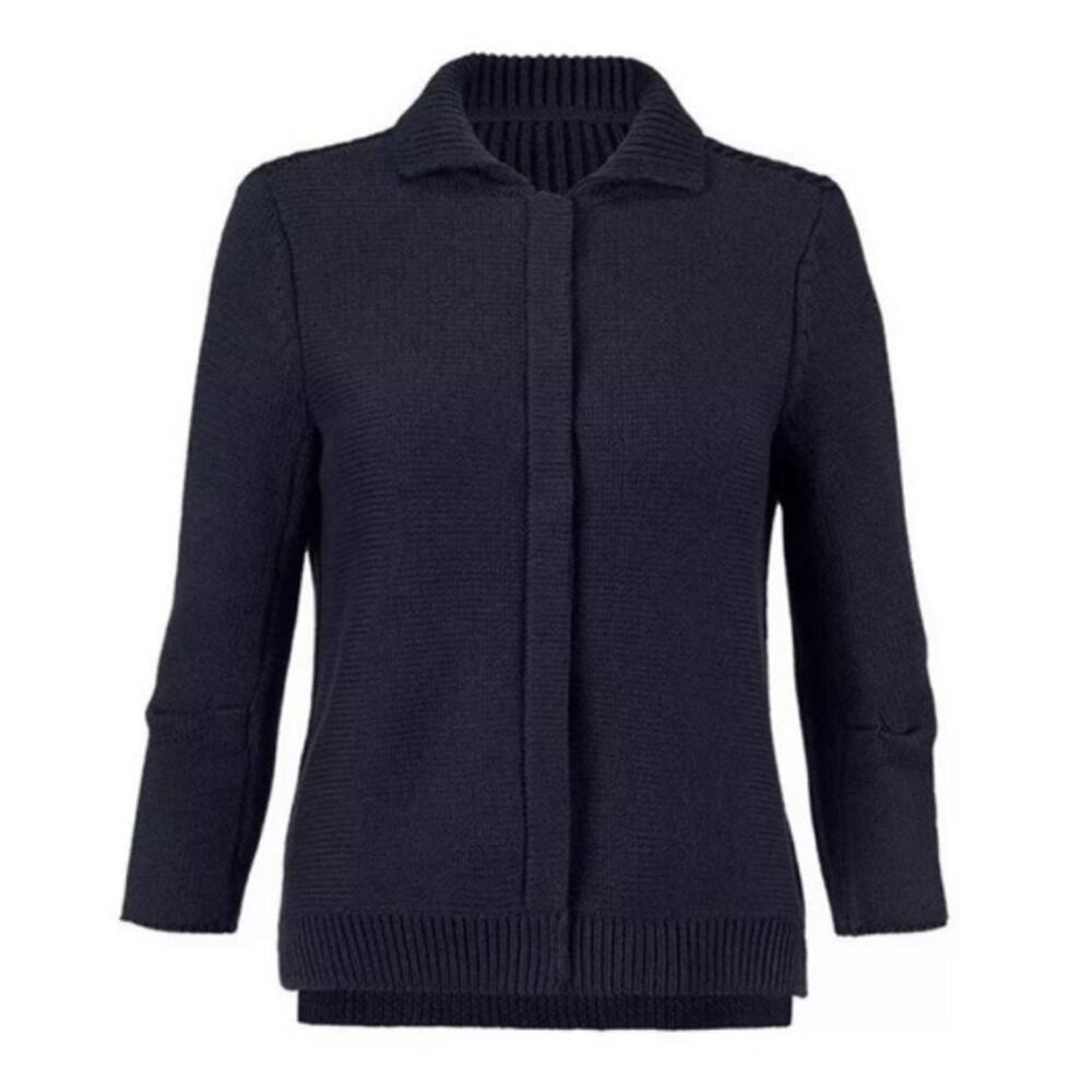 Cabi Pursuit Cardigan Lady Jacket Navy Blue Knit Sweater Small #3523 - Picture 1 of 11
